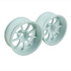 White 9 Spoke Wheels 1 pair(1/10 Car, 12mm Offset)