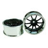 Black/Silver 10 Spoke Wheels 1 pair(1/10 Car, 12mm Offset)