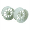 White 10 Spoke Wheels 1 pair(1/10 Car, 12mm Offset)