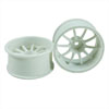 White 10 Spoke Wheels 1 pair(1/10 Car, 12mm Offset)