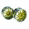 Yellow/Silver 5 Dual Spoke Wheels 1 pair(1/10 Car, 4mm Offset)
