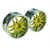 Yellow/Silver 5 Dual Spoke Wheels 1 pair(1/10 Car, 4mm Offset)