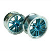 Blue/Silver 6 Dual Spoke Wheels 1 pair(1/10 Car, 4mm Offset)