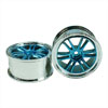 Blue/Silver 6 Dual Spoke Wheels 1 pair(1/10 Car, 4mm Offset)