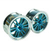 Blue/Silver 6 Dual Spoke Wheels 1 pair(1/10 Car, 4mm Offset)