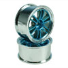 Blue/Silver 6 Dual Spoke Wheels 1 pair(1/10 Car, 4mm Offset) [8308BS4]