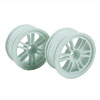 White 6 Dual Spoke Wheels 1 pair(1/10 Car, 4mm Offset)