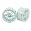 White 6 Dual Spoke Wheels 1 pair(1/10 Car, 4mm Offset)