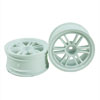 White 6 Dual Spoke Wheels 1 pair(1/10 Car, 4mm Offset)