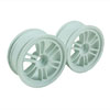 White 6 Dual Spoke Wheels 1 pair(1/10 Car, 4mm Offset)