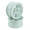 White 6 Dual Spoke Wheels 1 pair(1/10 Car, 4mm Offset)