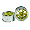 Yellow/Silver 6 Dual Spoke Wheels 1 pair(1/10 Car, 4mm Offset)