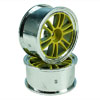 Yellow/Silver 6 Dual Spoke Wheels 1 pair(1/10 Car, 4mm Offset) [8308YS4]