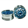 Blue/Silver 10 Y-Spoke Wheels 1 pair(1/10 Car, 4mm Offset)