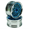 Blue/Silver 10 Y-Spoke Wheels 1 pair(1/10 Car, 4mm Offset) [8309BS4]