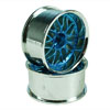 Blue/Silver 10 Y-Spoke Wheels 1 pair(1/10 Car, 12mm Offset) [8309BSC]