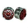 Red/Silver 10 Y-Spoke Wheels 1 pair(1/10 Car, 4mm Offset)