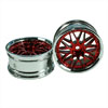 Red/Silver 10 Y-Spoke Wheels 1 pair(1/10 Car, 4mm Offset)