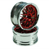 Red/Silver 10 Y-Spoke Wheels 1 pair(1/10 Car, 4mm Offset) [8309RS4]