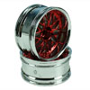 Red/Silver 10 Y-Spoke Wheels 1 pair(1/10 Car, 12mm Offset) [8309RSC]