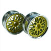 Yellow/Silver 10 Y-Spoke Wheels 1 pair(1/10 Car, 4mm Offset)