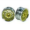 Yellow/Silver 10 Y-Spoke Wheels 1 pair(1/10 Car, 4mm Offset)