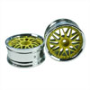 Yellow/Silver 10 Y-Spoke Wheels 1 pair(1/10 Car, 4mm Offset)