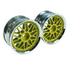 Yellow/Silver 10 Y-Spoke Wheels 1 pair(1/10 Car, 4mm Offset)