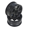 Black 6 Spoke Wheels 1 pair(1/10 Car, 3mm Offset) [8311K3]