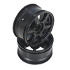 Black 6 Spoke Wheels 1 pair(1/10 Car, 3mm Offset)