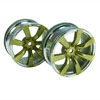 Golden/Silver 7 Spoke Wheels 1 pair(1/10 Car, 3mm Offset)