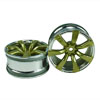 Golden/Silver 7 Spoke Wheels 1 pair(1/10 Car, 3mm Offset)