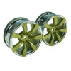 Golden/Silver 7 Spoke Wheels 1 pair(1/10 Car, 3mm Offset)