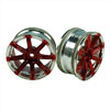 Red/Silver 8 Spoke Wheels 1 pair(1/10 Car, 3mm Offset)