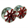 Red/Silver 8 Spoke Wheels 1 pair(1/10 Car, 3mm Offset)