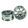 Silver 8 Spoke Wheels 1 pair(1/10 Car, 3mm Offset)