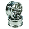 Silver 8 Spoke Wheels 1 pair(1/10 Car, 3mm Offset)