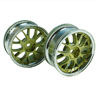 Golden/Silver 7 Y-Spoke Wheels 1 pair(1/10 Car, 3mm Offset)