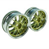 Golden/Silver 7 Y-Spoke Wheels 1 pair(1/10 Car, 3mm Offset)