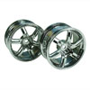 Silver 6 Spoke Wheels 1 pair(1/10 Car, 3mm Offset)