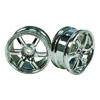 Silver 6 Spoke Wheels 1 pair(1/10 Car, 3mm Offset)