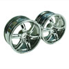 Silver 6 Spoke Wheels 1 pair(1/10 Car, 3mm Offset)