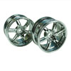 Silver 6 Spoke Wheels 1 pair(1/10 Car, 6mm Offset)