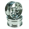 Silver 6 Spoke Wheels 1 pair(1/10 Car, 6mm Offset) [8318S6]