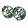 Silver 6 Spoke Wheels 1 pair(1/10 Car, 9mm Offset)