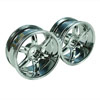 Silver 6 Spoke Wheels 1 pair(1/10 Car, 9mm Offset)