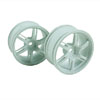 White 6 Spoke Wheels 1 pair(1/10 Car, 3mm Offset)