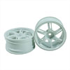 White 6 Spoke Wheels 1 pair(1/10 Car, 3mm Offset)