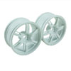 White 6 Spoke Wheels 1 pair(1/10 Car, 3mm Offset)