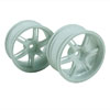 White 6 Spoke Wheels 1 pair(1/10 Car, 6mm Offset)